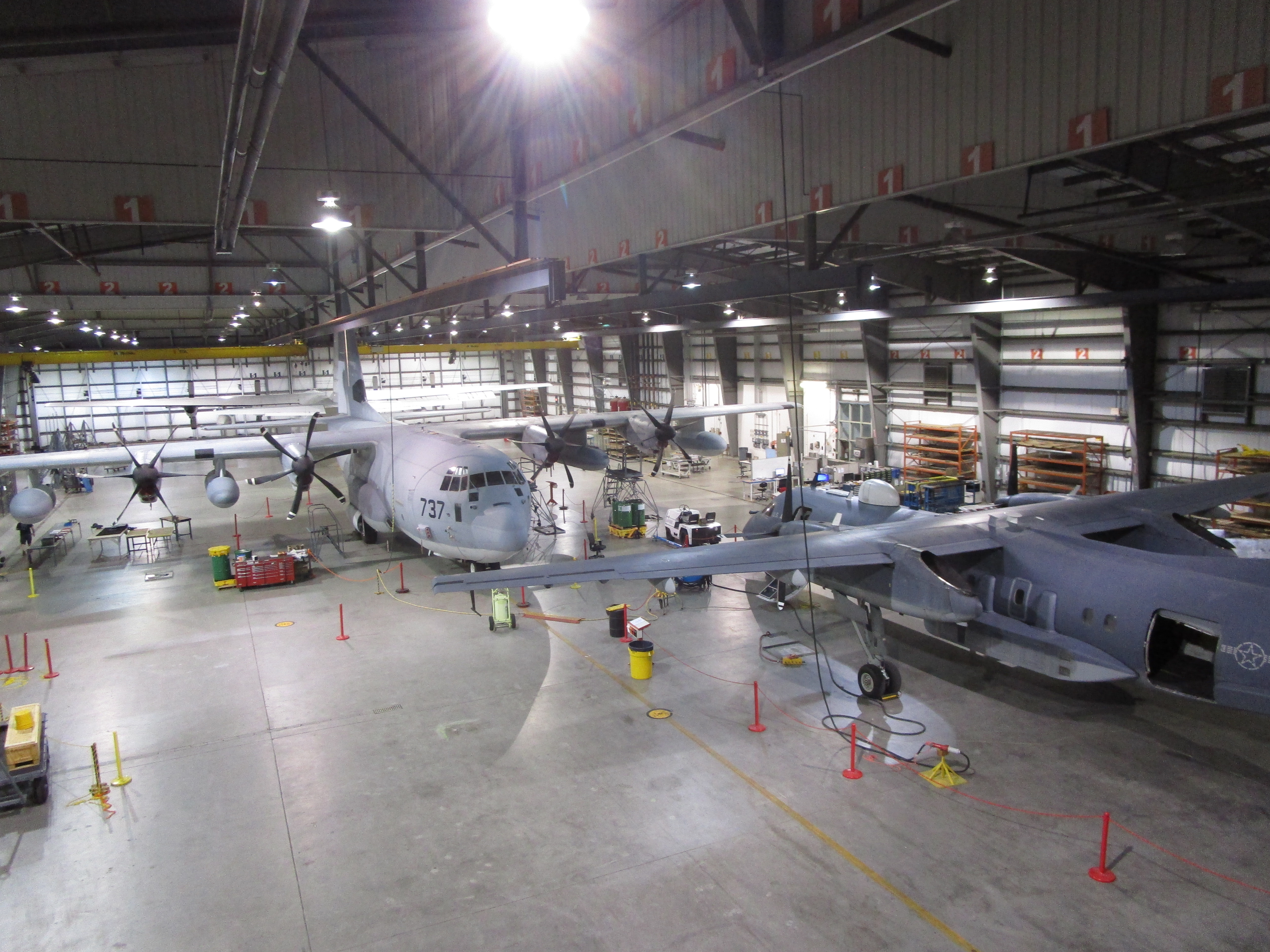 C-130J and Dash-8 in Hangar
